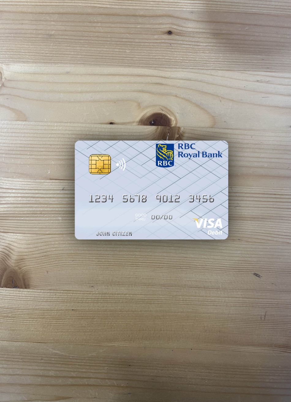 Download Tunisia RBC Royal Bank visa debit card photolook front Photoshop template